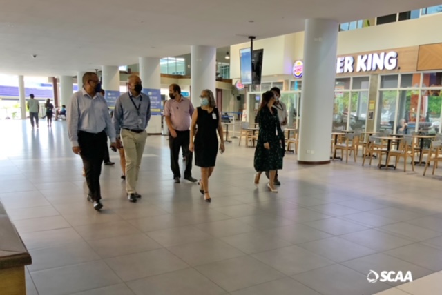Minister Derjacques visiting SCAA’s Refurbishment Project at the Seychelles International Airport